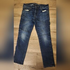 Mens American Eagle Outfitters Dark Wash Airflex+ Jeans 36×32